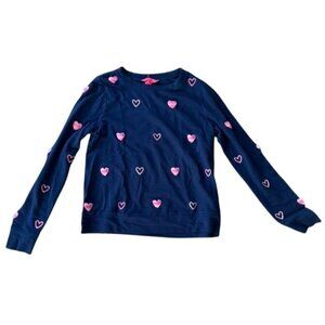 NWT Lilly Pulitzer Rami Long-Sleeve Light Sweatshirt Top Wild Heart Navy Pink